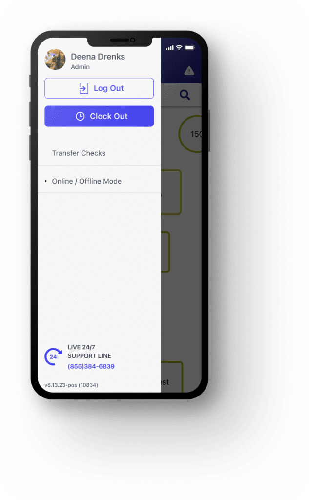 Union POS staff login and shift clock-in screen