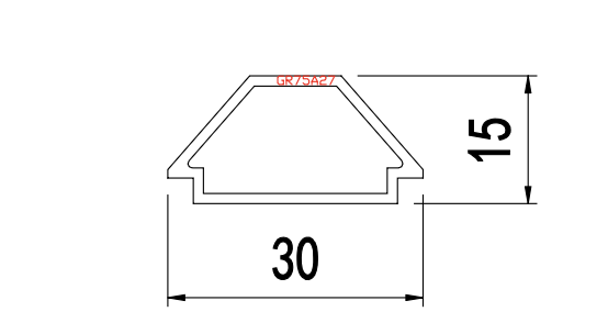 Bevelled Trapezoid — 30 × 15 mm · GR75A27