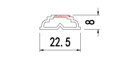 Stepped Chevron — 22.5 × 8 mm · JMGR6037HA