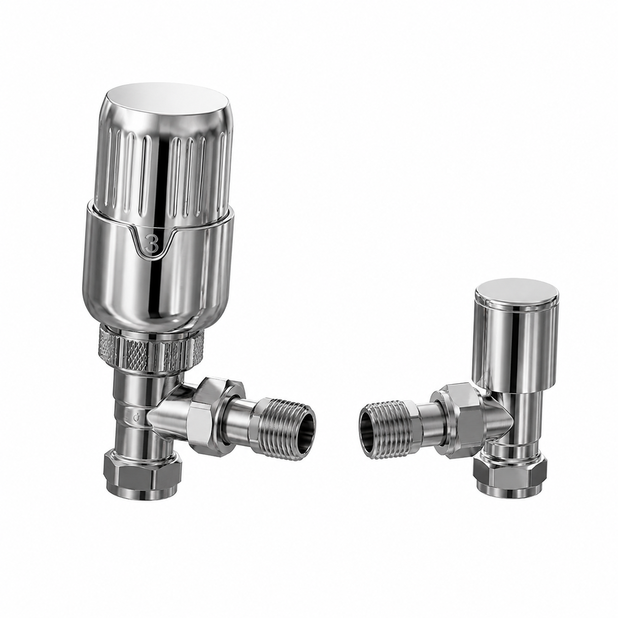 Myson TRV & Lockshield Angled Chrome Pack 15mm