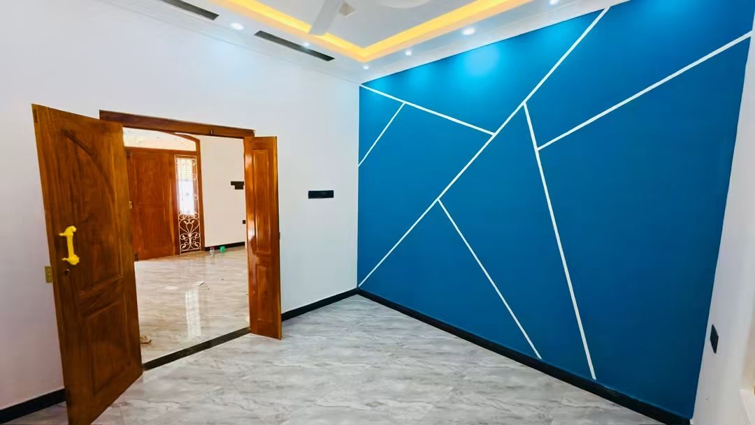 Blue feature wall design