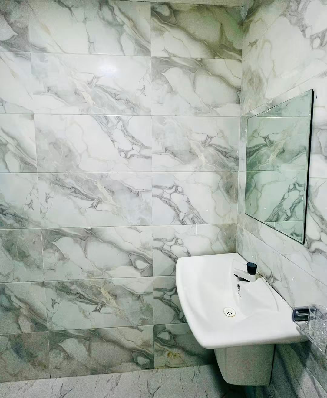 Bathroom sink tile work