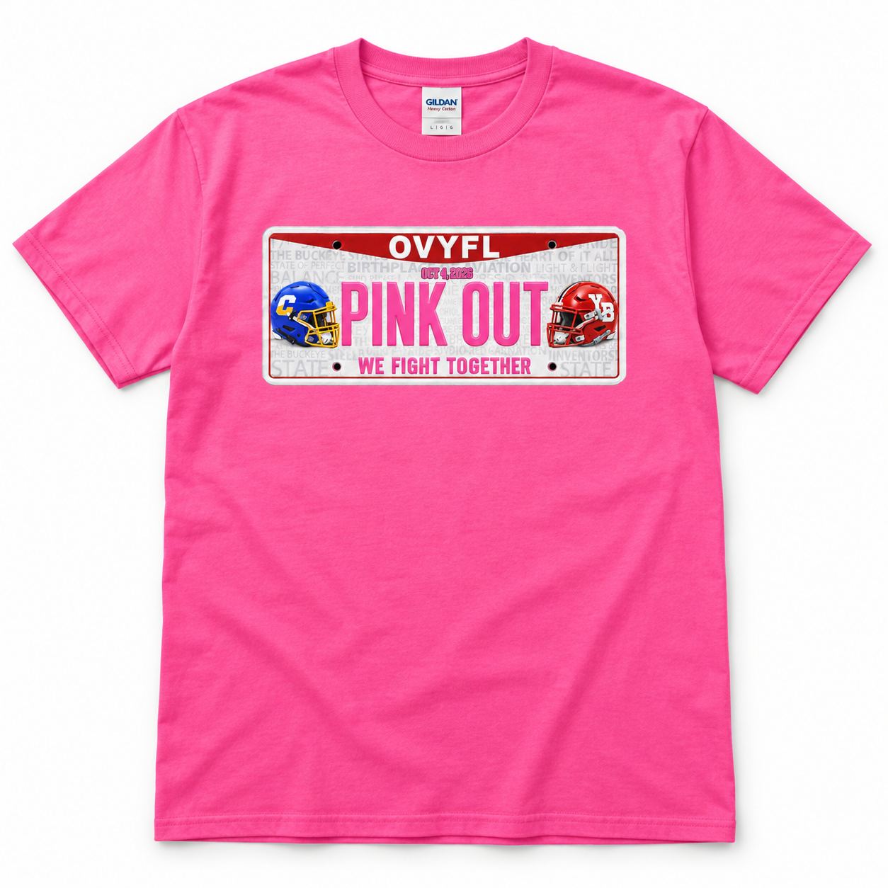 Ohio Pink Out License Plate Cornell vs Young Buckeyes