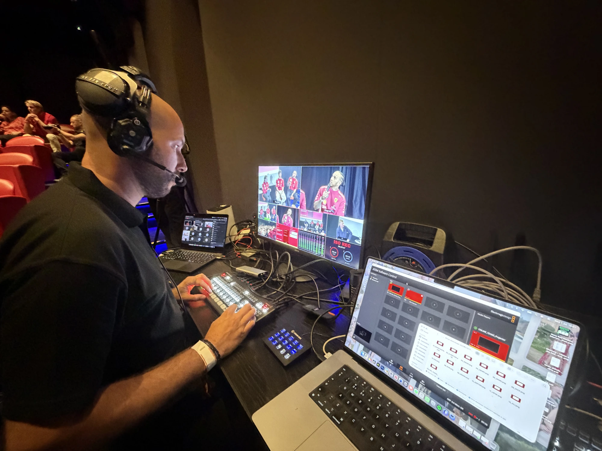 WVE vision mixer operating a live broadcast