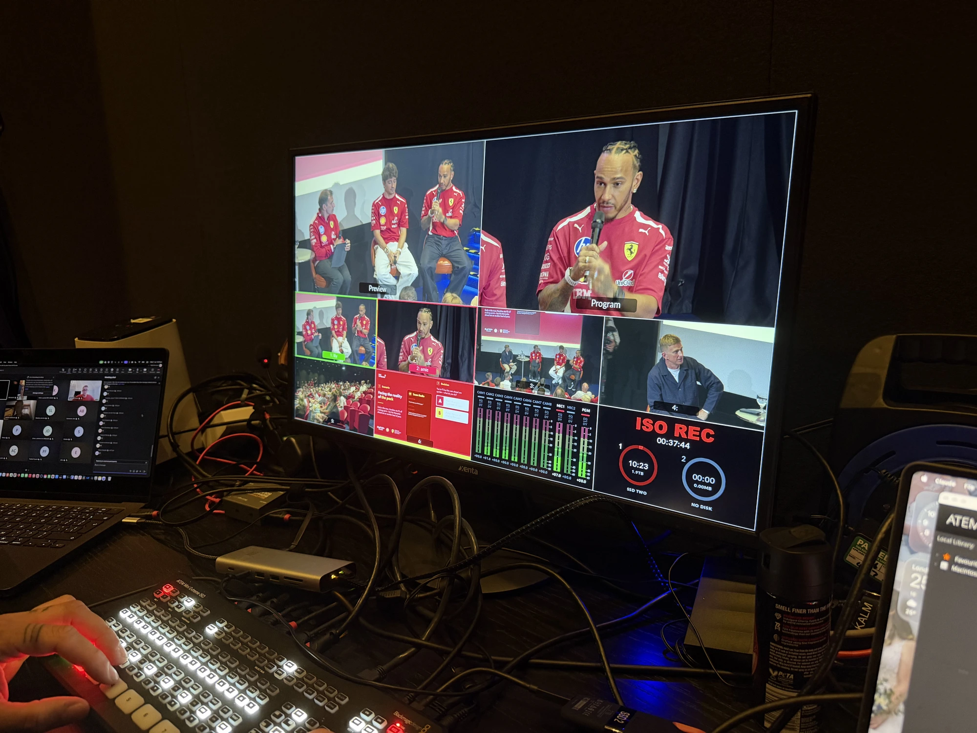 WVE broadcast multiview at a live F1 event