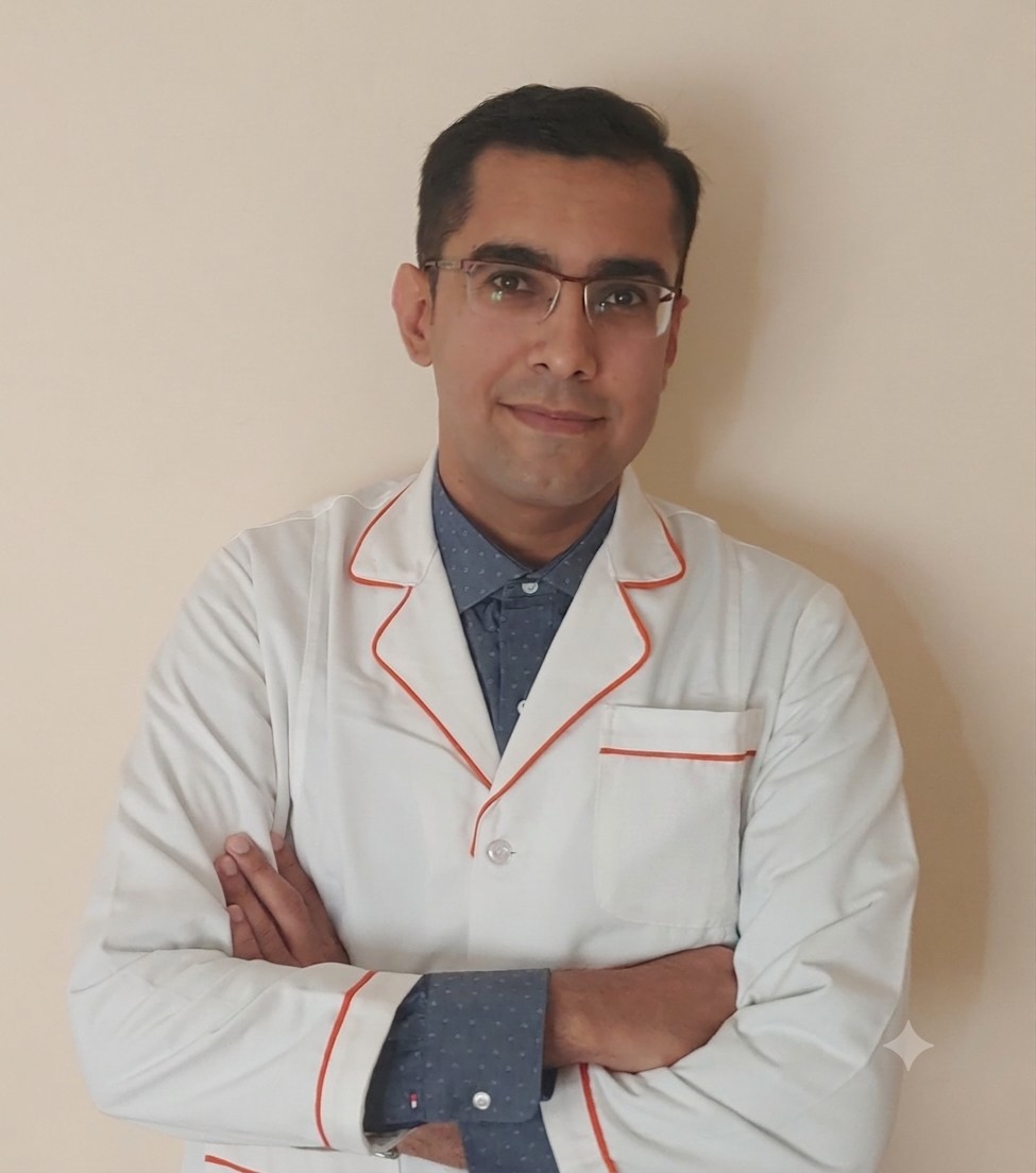 Dr. Vikas Matai — portrait in clinical coat
