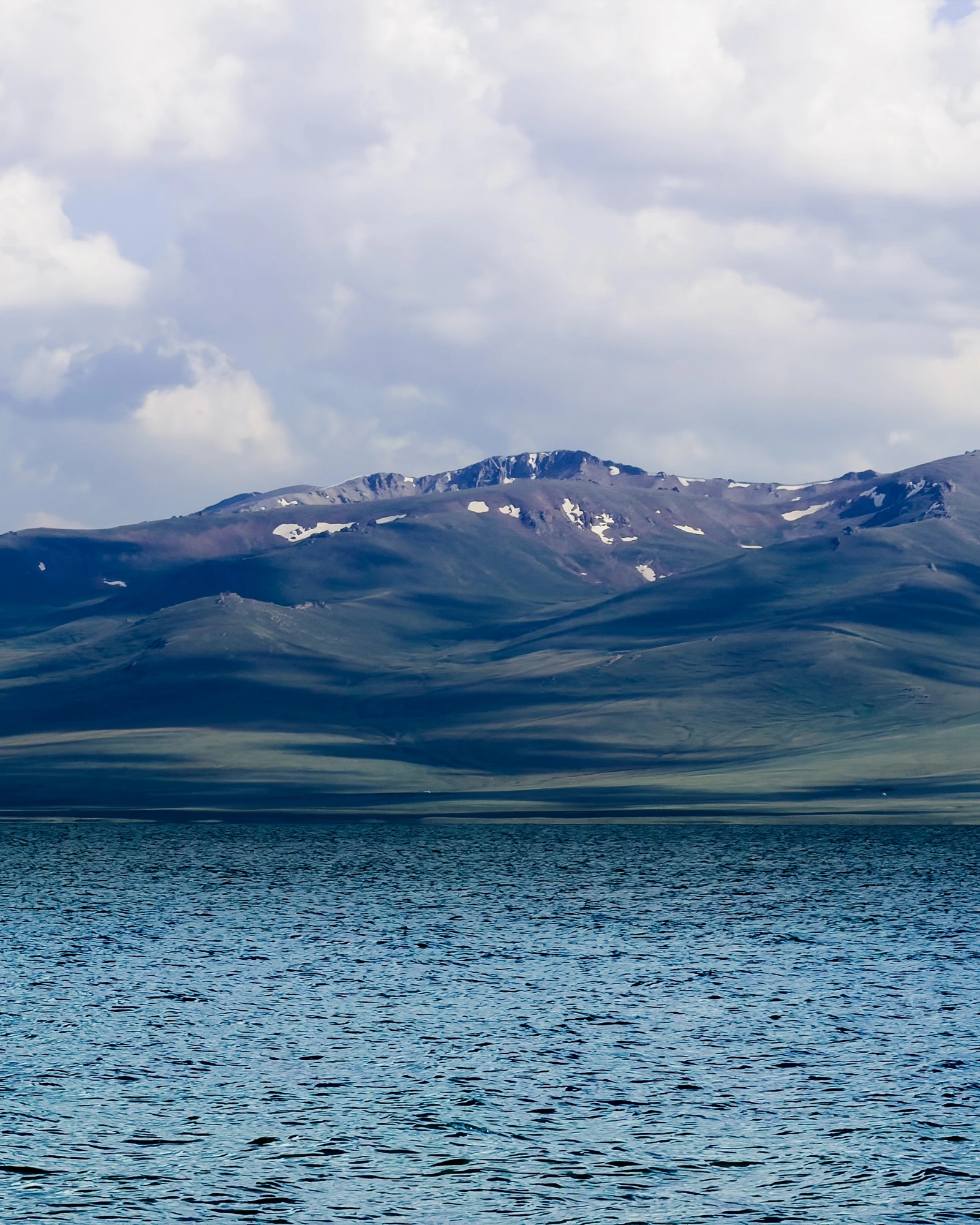 Song Kul Lake and snow-patched peaks