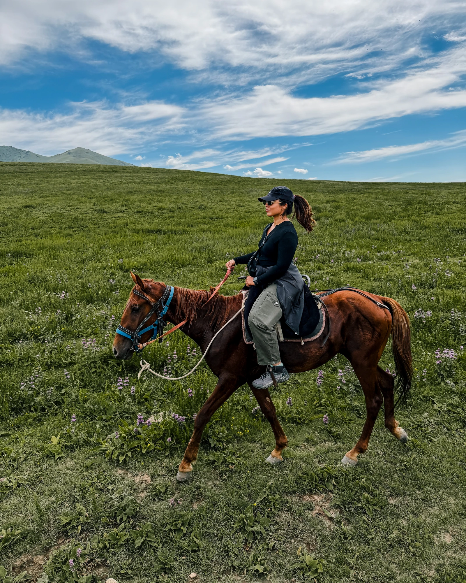 Horseback in a Kyrgyz meadow