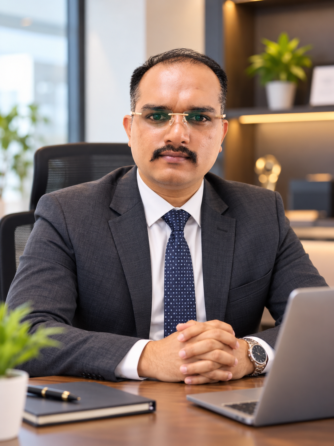 Dattatraya Rathi at his desk
