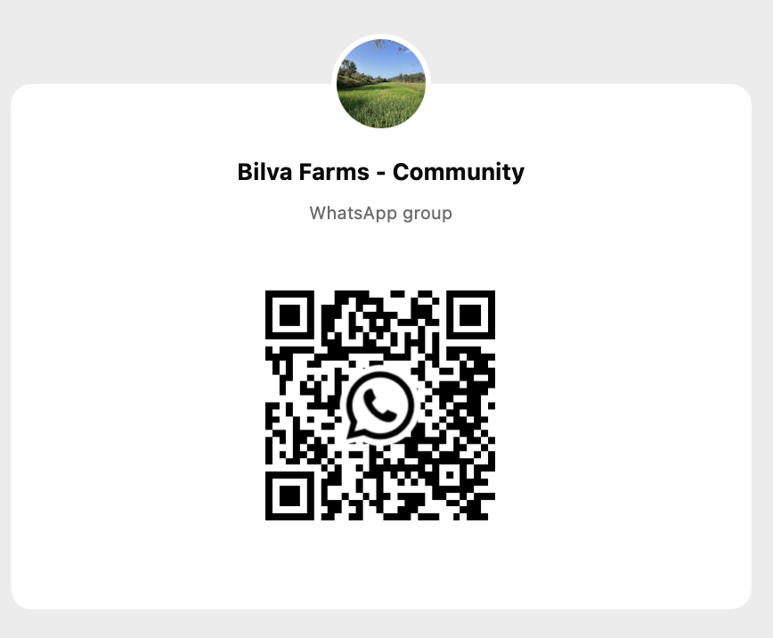 Scan to join the Bilva Farms Community WhatsApp group