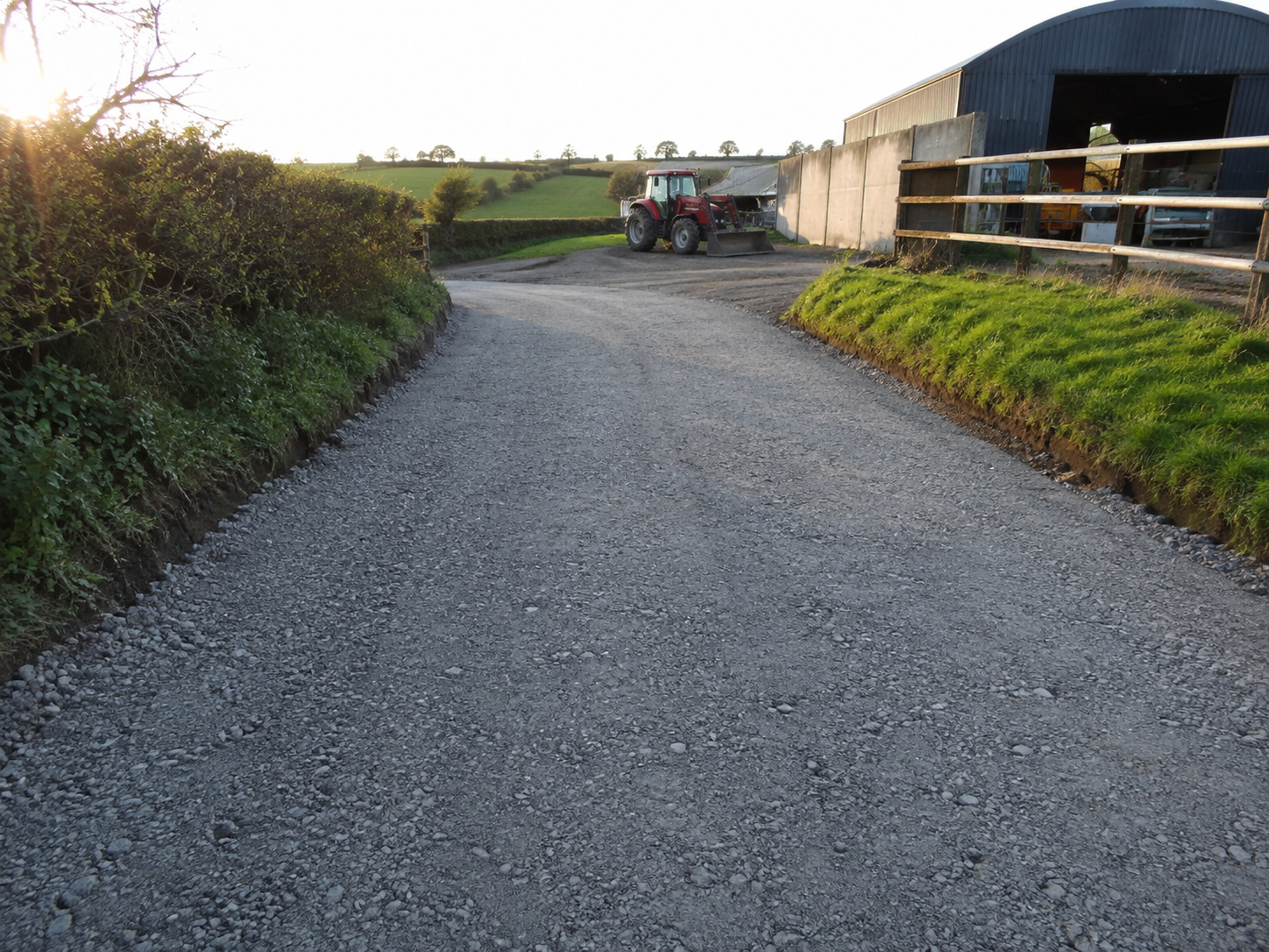 Farm access track laid with suitable graded material
