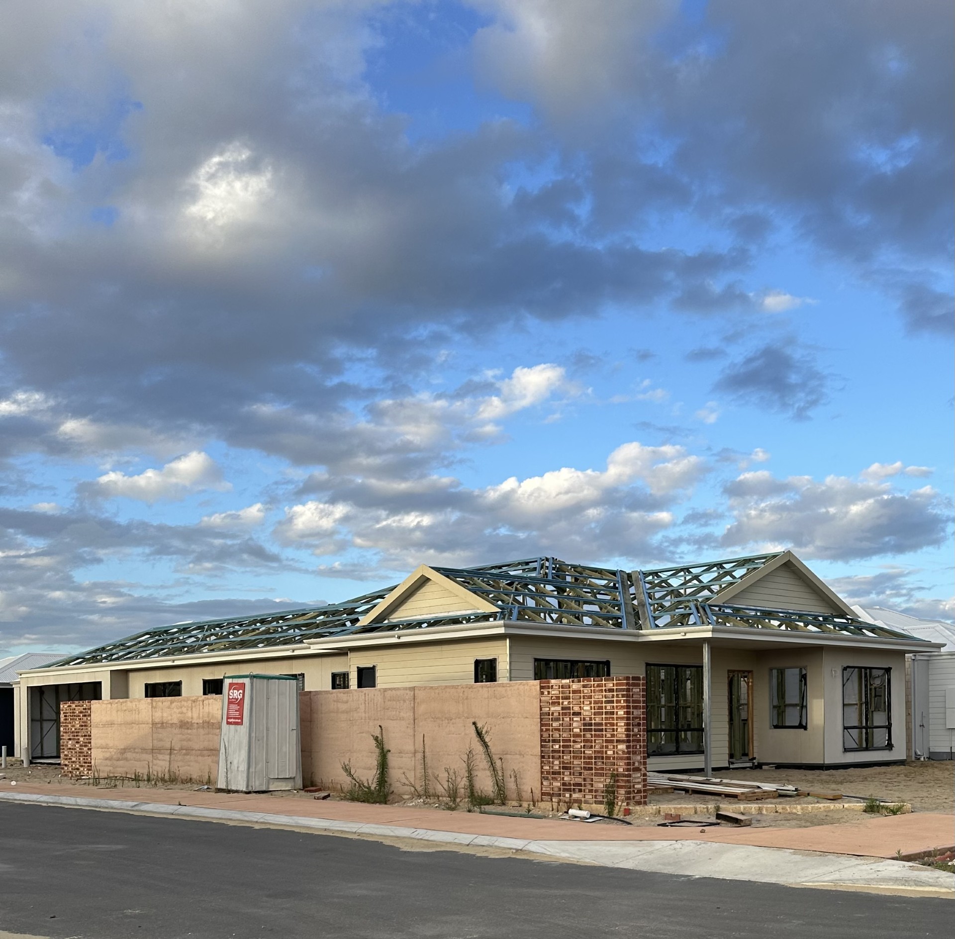 New Perth home with A E Carpentry roof trusses installed