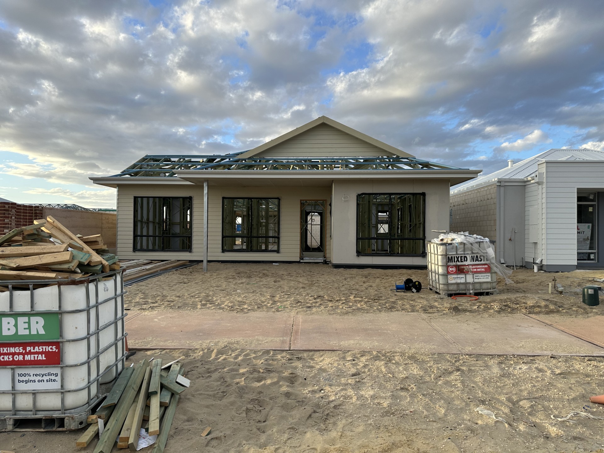 New Perth home with roof structure completed