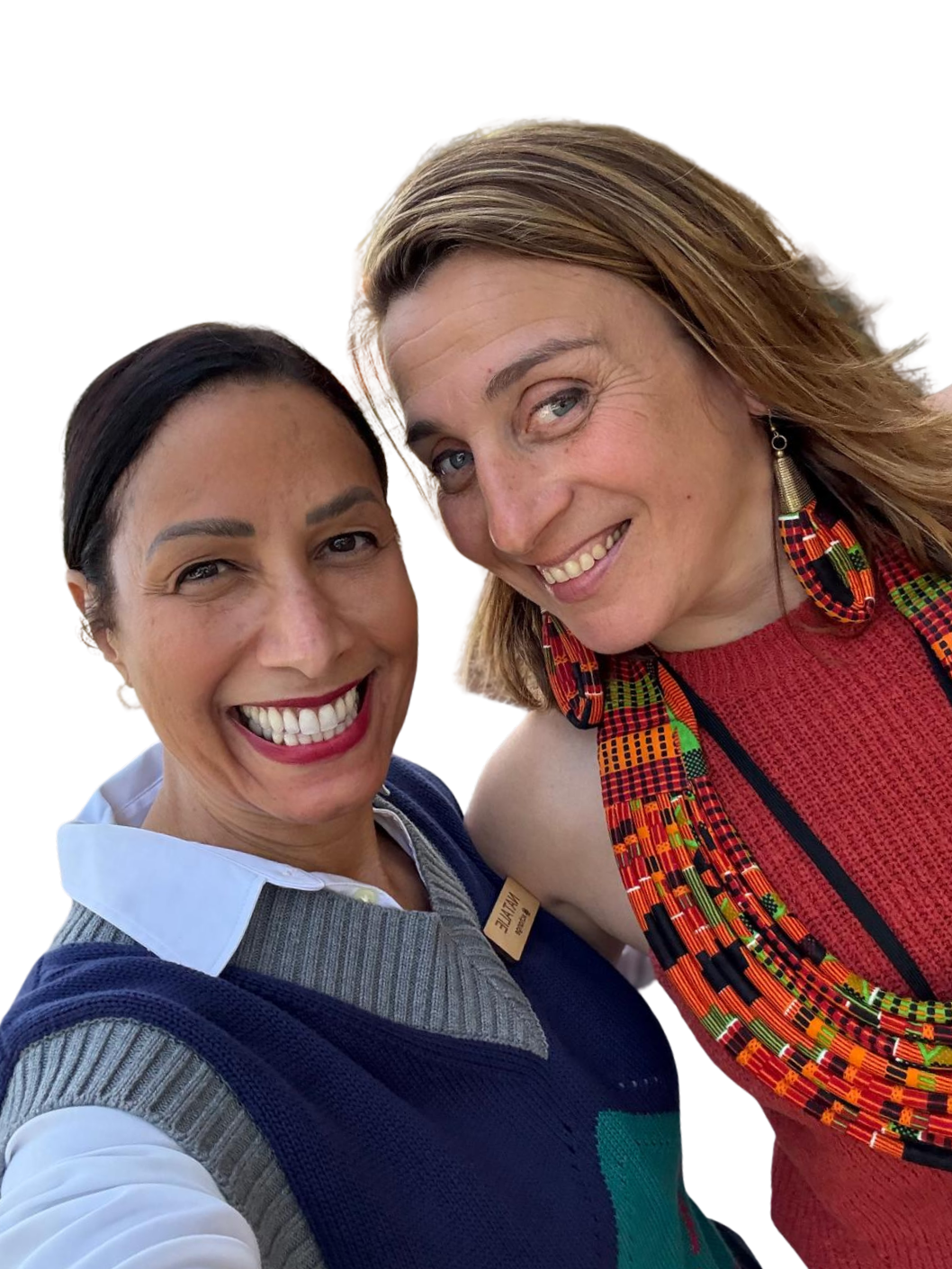 Natalie and Monica smiling together