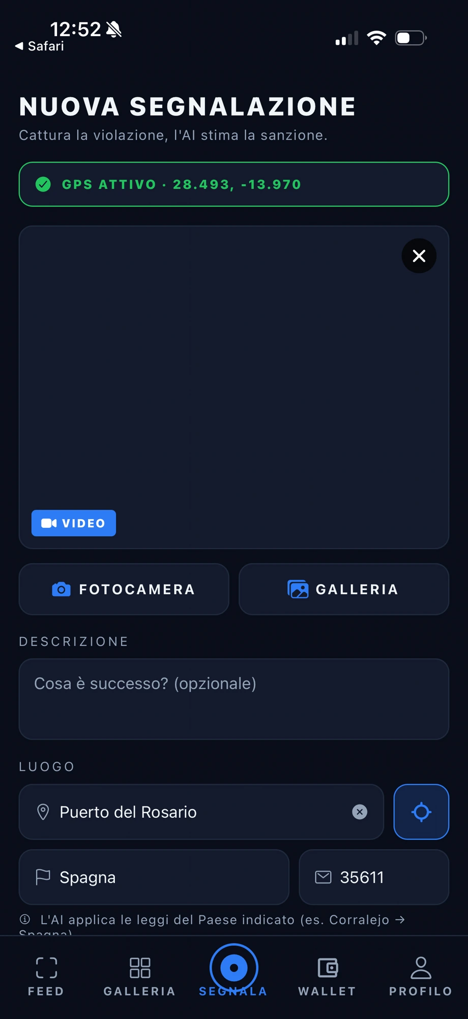 Sentinel · Nuova segnalazione